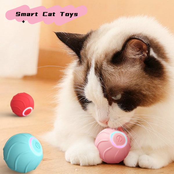 Smart Cat Toys Rolling Ball Pet Cat Owner Interactive Pets Toys Automatic Bouncing Ball USB Self Hi Teasing Kittens Jumping Ball